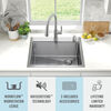 25” Stainless Steel Workstation Kitchen Sink Drop-In Undermount Single Bowl with WorkFlow™ Ledge and Accessories